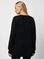 Sweaty Betty Black After Class Yoke Longline Sweatshirt - Image 2 of 6