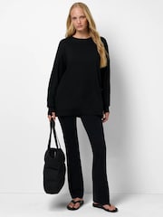 Sweaty Betty Black After Class Yoke Longline Sweatshirt - Image 3 of 6