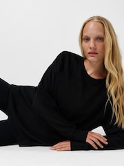 Sweaty Betty Black After Class Yoke Longline Sweatshirt - Image 4 of 6