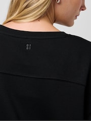 Sweaty Betty Black After Class Yoke Longline Sweatshirt - Image 5 of 6