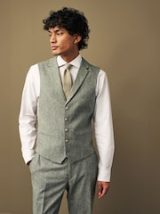 Green Nova Fides Italian Wool Blend Suit: Waistcoat - Image 1 of 8