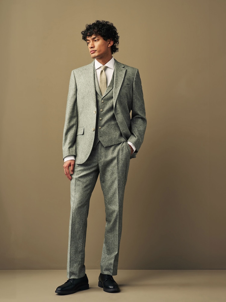 Green Nova Fides Italian Wool Blend Suit: Waistcoat - Image 2 of 8
