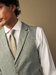Green Nova Fides Italian Wool Blend Suit: Waistcoat - Image 4 of 8