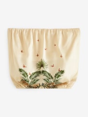 Beige Satin Bandeau Muted Tropical Print Top - Image 5 of 5