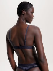 Tommy Hilfiger Blue Logo Lace Satin Bralette - Image 2 of 5