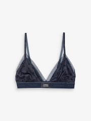 Tommy Hilfiger Blue Logo Lace Satin Bralette - Image 5 of 5