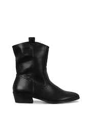 Linzi Black Jolene Low Block Heel Western Style Ankle Boots - Image 2 of 4