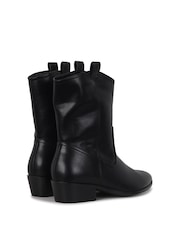 Linzi Black Jolene Low Block Heel Western Style Ankle Boots - Image 4 of 4
