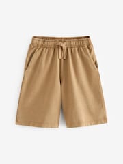 Stone Natural Relaxed Washed Jersey Shorts (3-16yrs) - Image 1 of 3