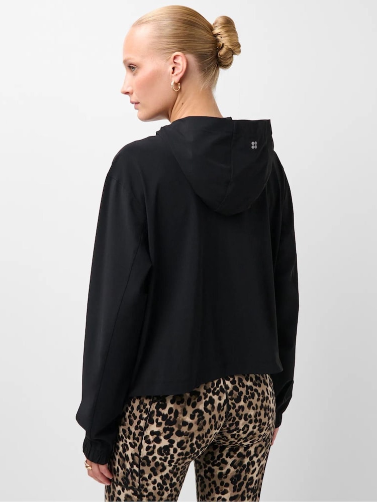 Sweaty Betty Black Explorer Cropped Zip Up Hoodie - Image 2 of 6 Sweaty Betty Black Explorer Cropped Zip Up Hoodie - Image 2 of 6