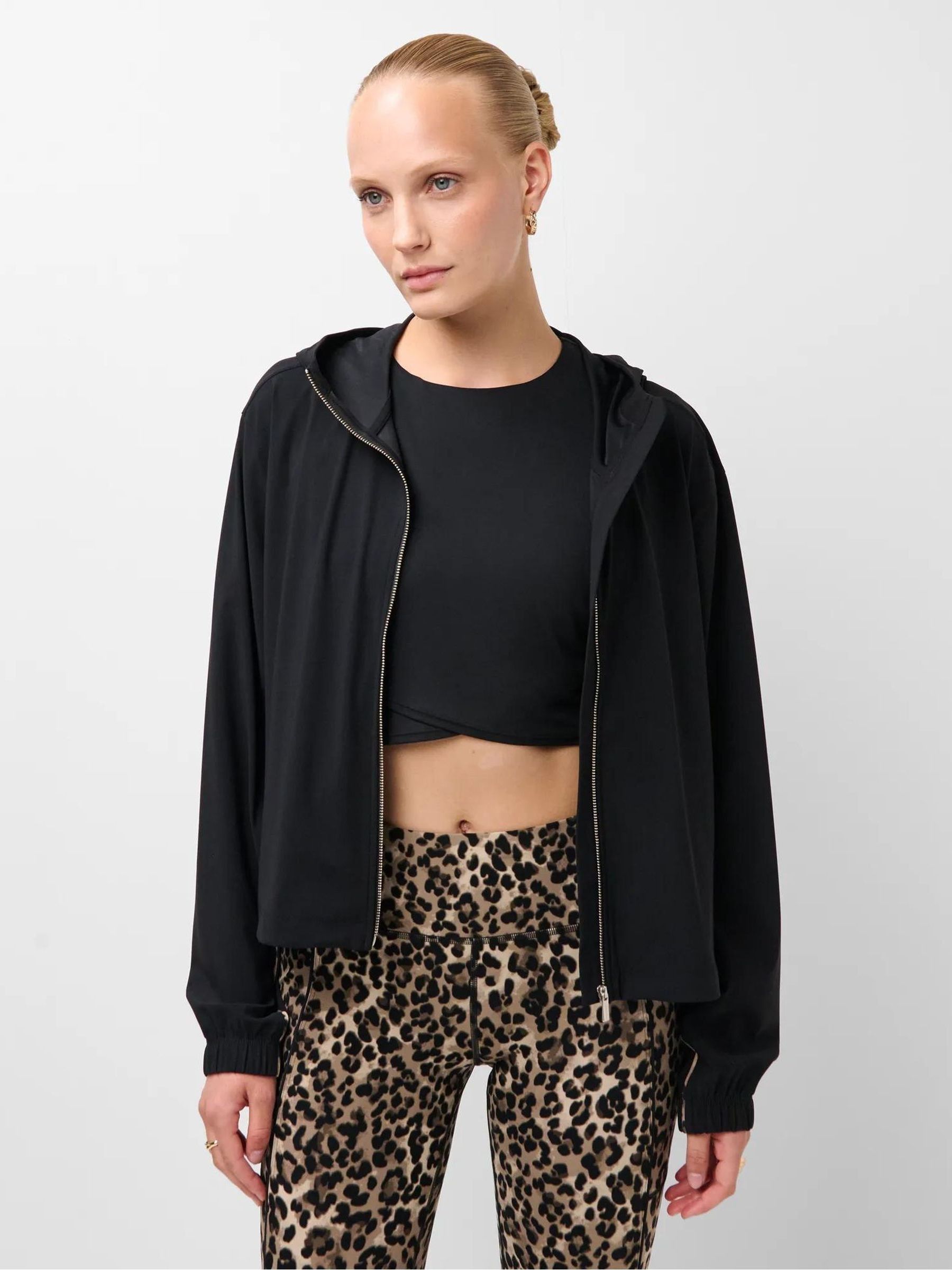 Buy Sweaty Betty Black Explorer Cropped Zip Up Hoodie from the