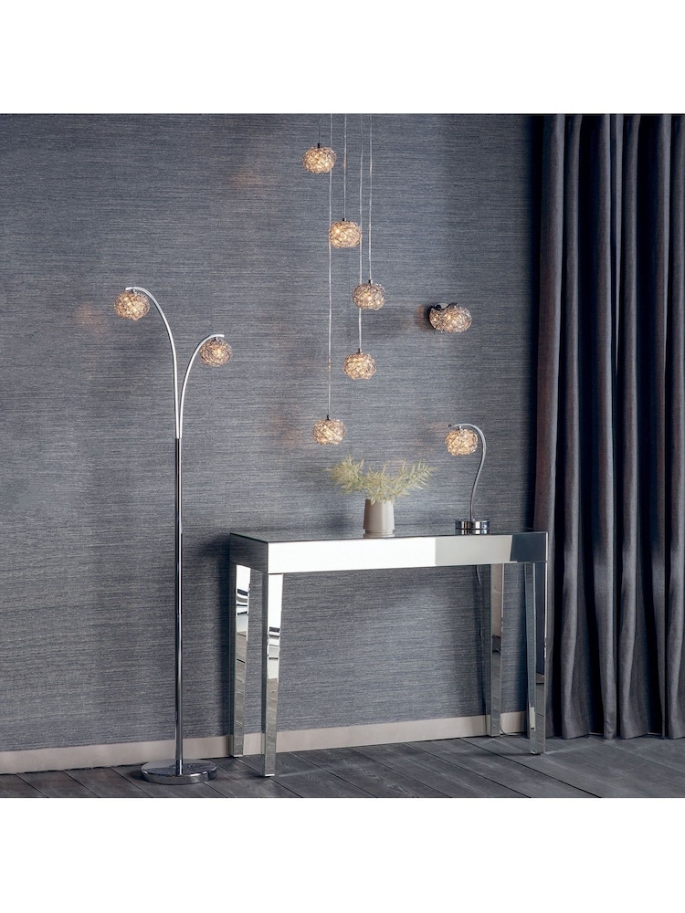 Gallery Home Chrome Lila Crystal Floor Lamp - Image 2 of 7