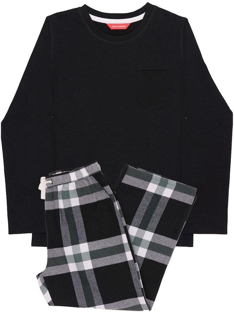 Cyberjammies Black Jersey Top & Check Pyjamas Set - Image 3 of 3 Cyberjammies Black Jersey Top & Check Pyjamas Set - Image 3 of 3