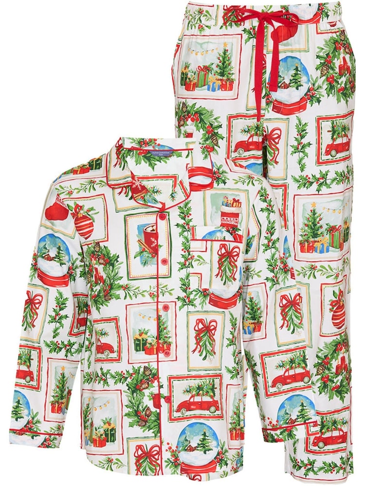 Röd julvykort - Cyberjammies Mönstrad Pyjamas Set - Bild 4 av 4