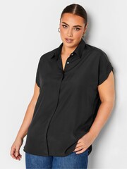 Yours Curve Black Button Through Shirt - Image 1 of 4