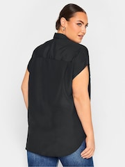 Yours Curve Black Button Through Shirt - Image 3 of 4