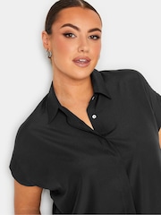 Yours Curve Black Button Through Shirt - Image 4 of 4