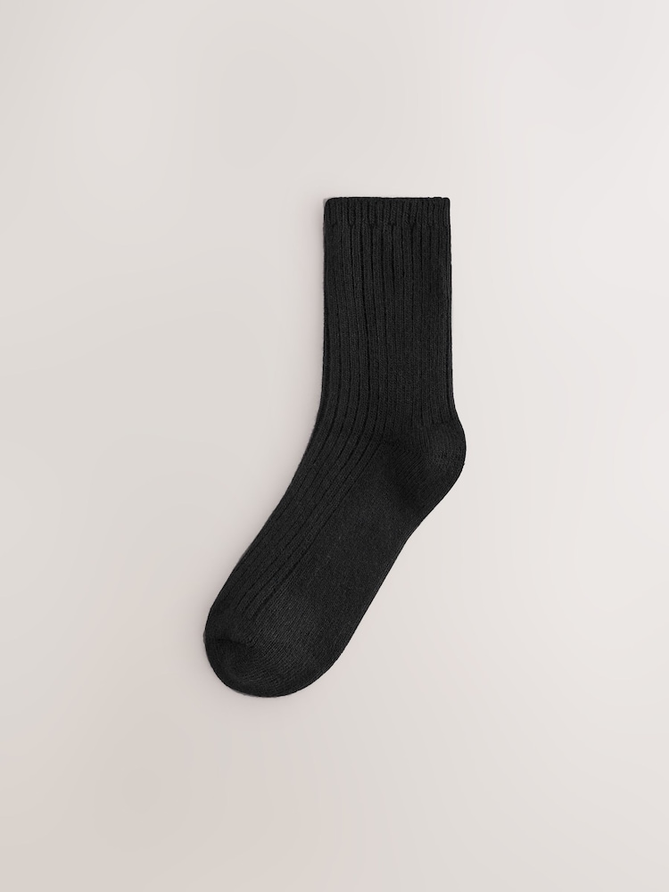 Schwarz - Gerippte Socken aus Wollmischung, 2er-Pack - Bild 2 von 5 Schwarz - Gerippte Socken aus Wollmischung, 2er-Pack - Bild 2 von 5