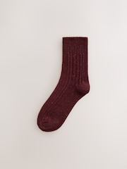 Chocolate Brown Tonal - Chaussettes courtes en laine thermique mélangée à torsades 3 Lot de 0 - Image 4 sur 6