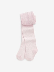 Pink Cotton Rich Textured Heart Tights - Image 1 of 2