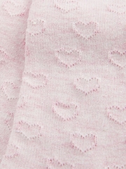 Pink Cotton Rich Textured Heart Tights - Image 2 of 2