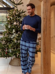 Sininen - Cyberjammies-jerseytoppi ja RuutuPyjama-Monipakkaus - Kuva 1 / 3