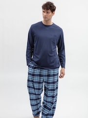 Sininen - Cyberjammies-jerseytoppi ja RuutuPyjama-Monipakkaus - Kuva 2 / 3