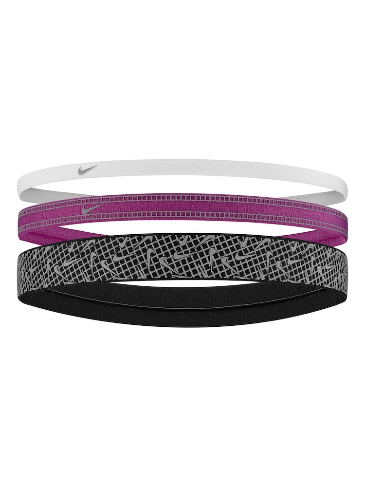 Nike Purple Reflective Swoosh Headbands 3 Pack - Image 1 of 1