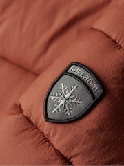 Superdry Brown Faux Fur Hood Longline Puffer Jacket - Image 6 of 6