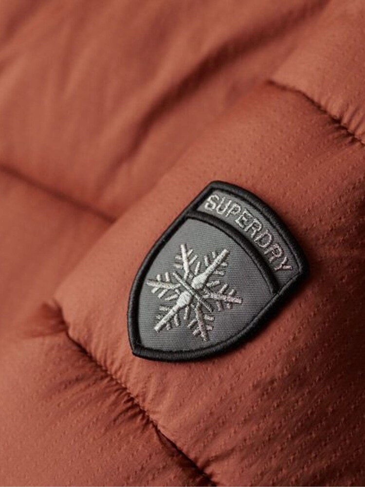 Superdry Brown Faux Fur Hood Longline Puffer Jacket - Image 6 of 6