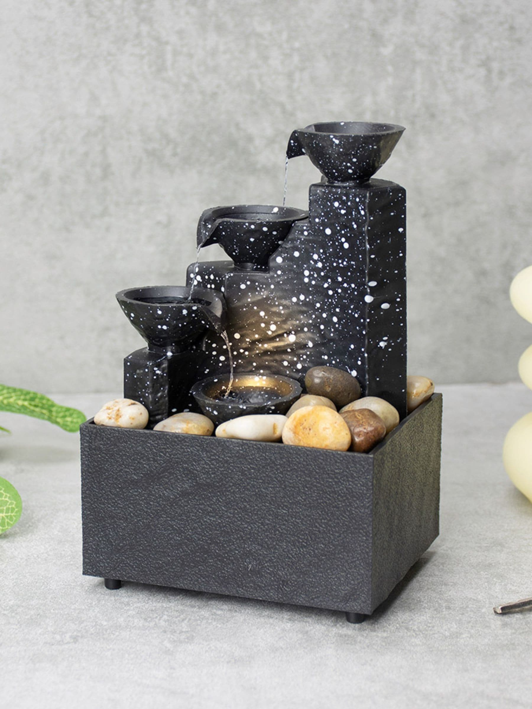 Menkind Unisex Multicolor Well Being Modern 3-Tier Tabletop Fountain Serene Water Feature - Image 5