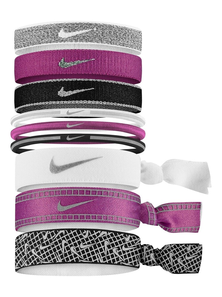 Nike Purple Reflective Swoosh Hair Ties 9 Pack - Image 1 of 1