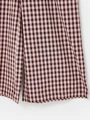 Oliver Bonas Pink Pink & Brown V-Neck Gathered Shoulder Cropped Jumpsuit - Image 8 of 8