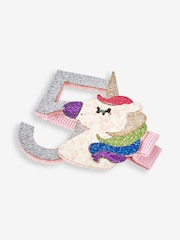 JoJo Maman Bébé Pastel Pink 5th Birthday Glitter Clip - Image 2 of 4