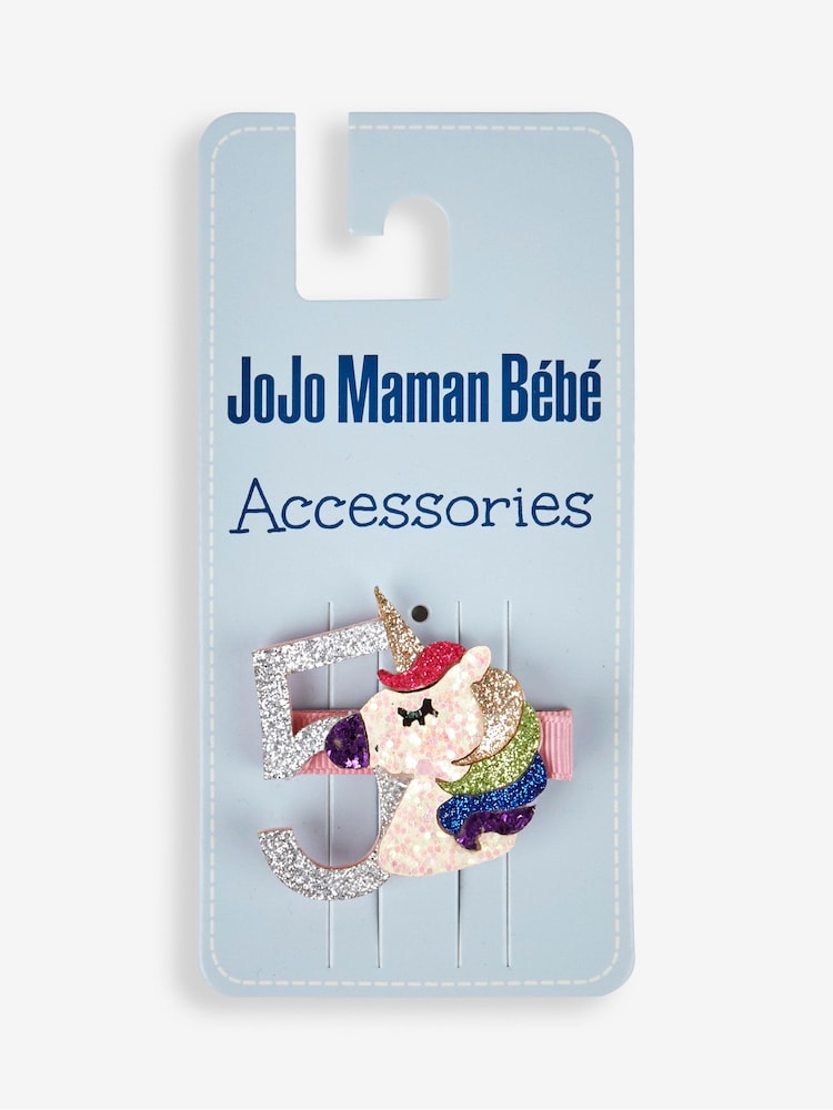 JoJo Maman Bébé Pastel Pink 5th Birthday Glitter Clip - Image 3 of 4
