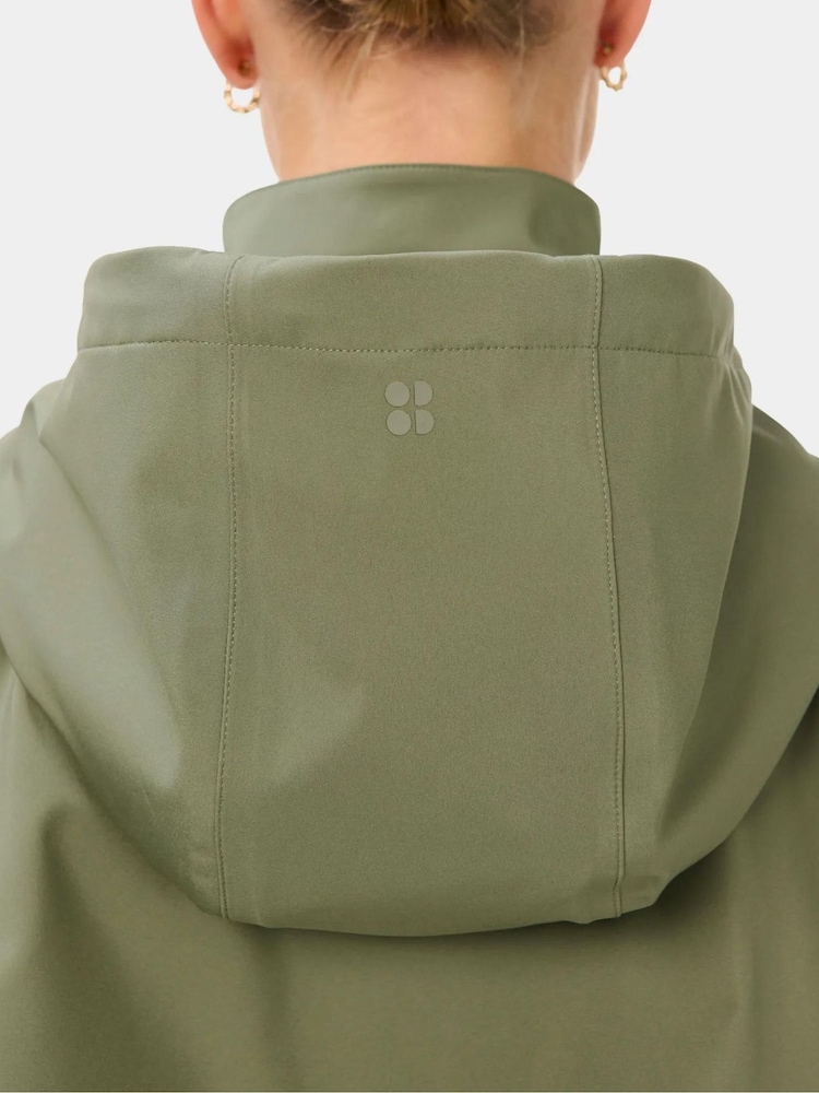 Sweaty Betty Green Motion Waterproof Cropped Parka - Image 5 of 5 Sweaty Betty Green Motion Waterproof Cropped Parka - Image 5 of 5