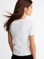 White Slim Fit Short Sleeve Graphic T-Shirt - Image 3 of 6