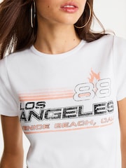 White Slim Fit Short Sleeve Graphic T-Shirt - Image 4 of 6