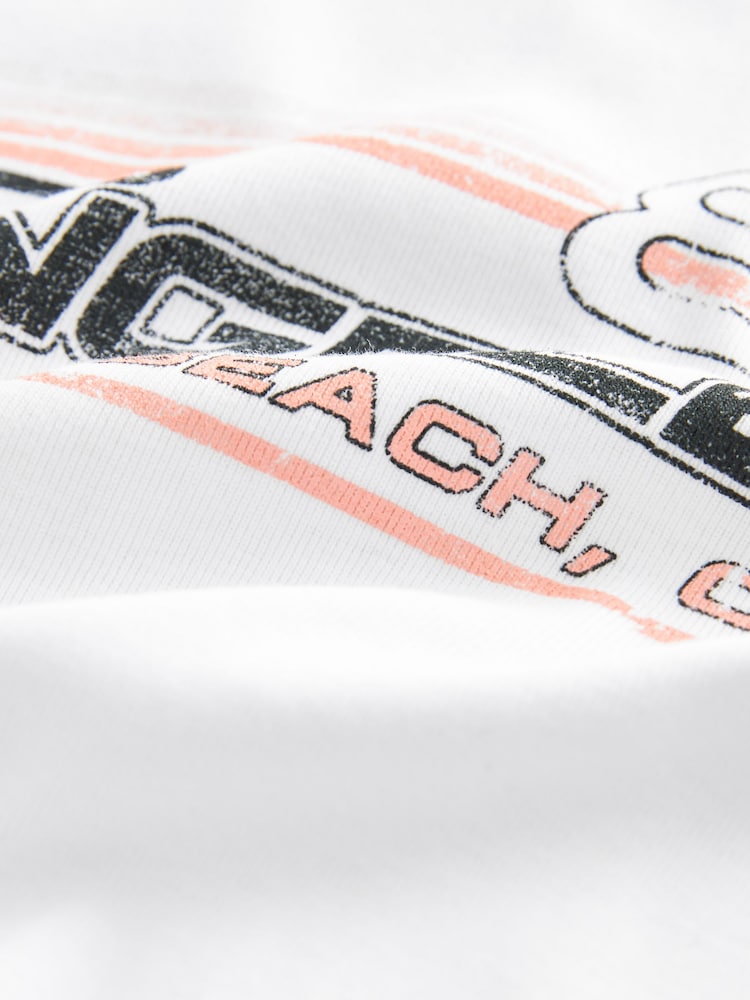 White Slim Fit Short Sleeve Graphic T-Shirt - Image 6 of 6