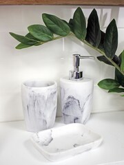 Showerdrape White Octavia 3 Piece Bathroom Accessory Set - Image 1 of 4