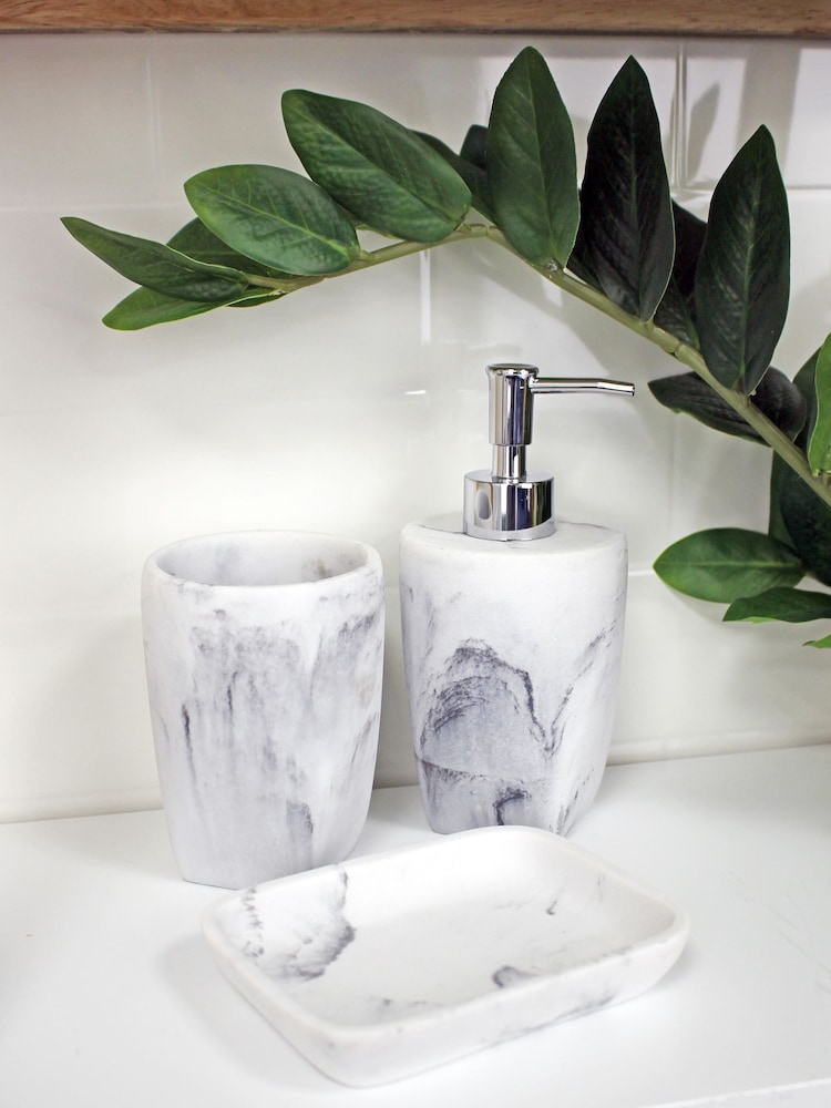Showerdrape White Octavia 3 Piece Bathroom Accessory Set - Image 1 of 4 Showerdrape White Octavia 3 Piece Bathroom Accessory Set - Image 1 of 4