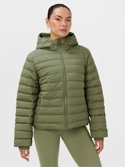 Sweaty Betty Green Nimbus Lightweight Short Puffer Jacket - Image 1 of 6