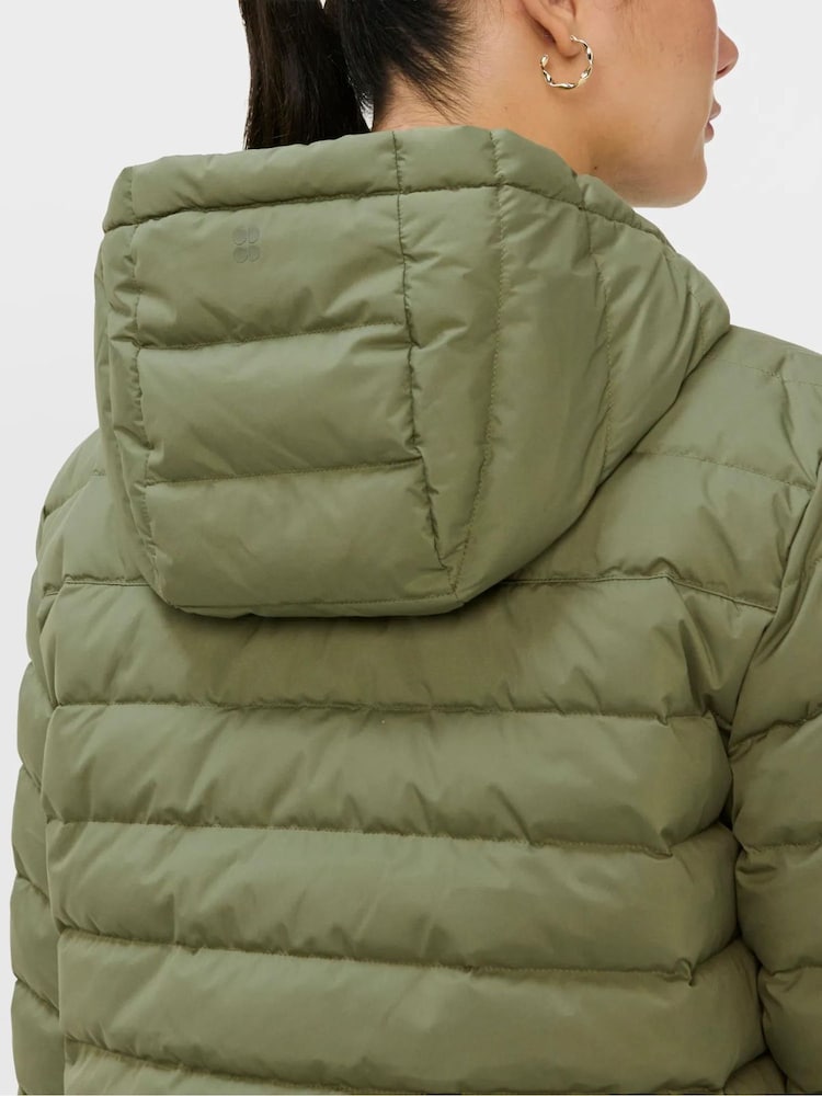 Sweaty Betty Green Nimbus Lightweight Short Puffer Jacket - Image 2 of 6 Sweaty Betty Green Nimbus Lightweight Short Puffer Jacket - Image 2 of 6