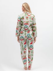 Cyberjammies Red Christmas Postcard Printed Pyjamas Set - Image 3 of 4