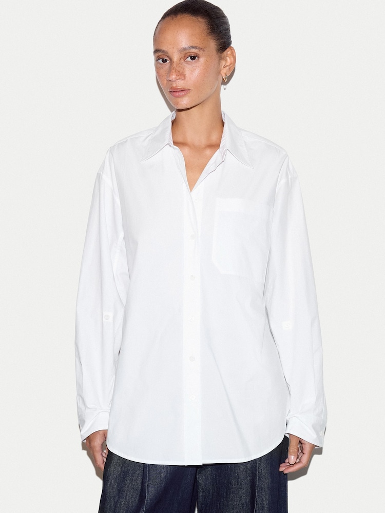 Jigsaw White Oversized Cotton Shirt - Image 1 of 6