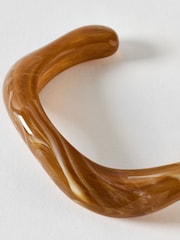 Oliver Bonas Brown Dawn Brown Resin Curved Cuff Bangle - Image 2 of 3