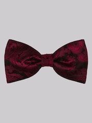 MOSS Red Paisley Silk Bow Tie - Image 1 of 1