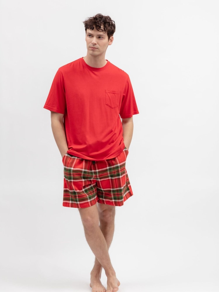 Cyberjammies Red Jersey Top & Check Shorts Set - Image 2 of 3 Cyberjammies Red Jersey Top & Check Shorts Set - Image 2 of 3