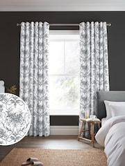 Laura Ashley Charcoal Tuileries Made to Measure 100% Cotton Curtains - Image 1 of 9