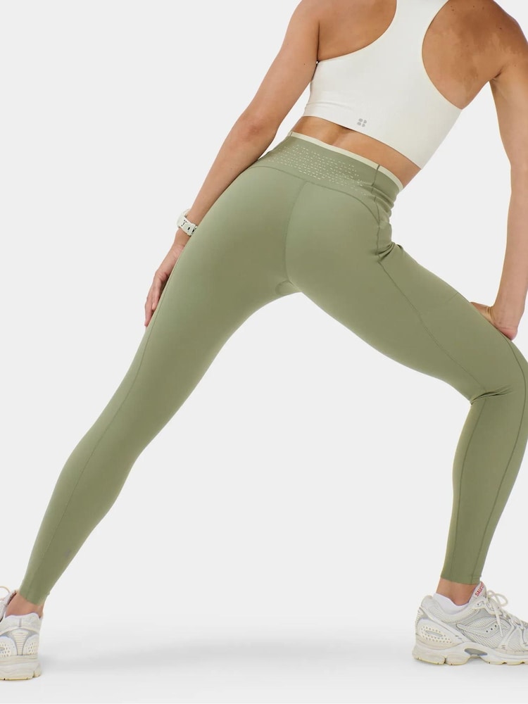 Sweaty Betty Green Power UltraSculpt 7/8 Laser Cut Leggings - Image 2 of 6 Sweaty Betty Green Power UltraSculpt 7/8 Laser Cut Leggings - Image 2 of 6